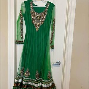 Elegant Green Embellished Dress